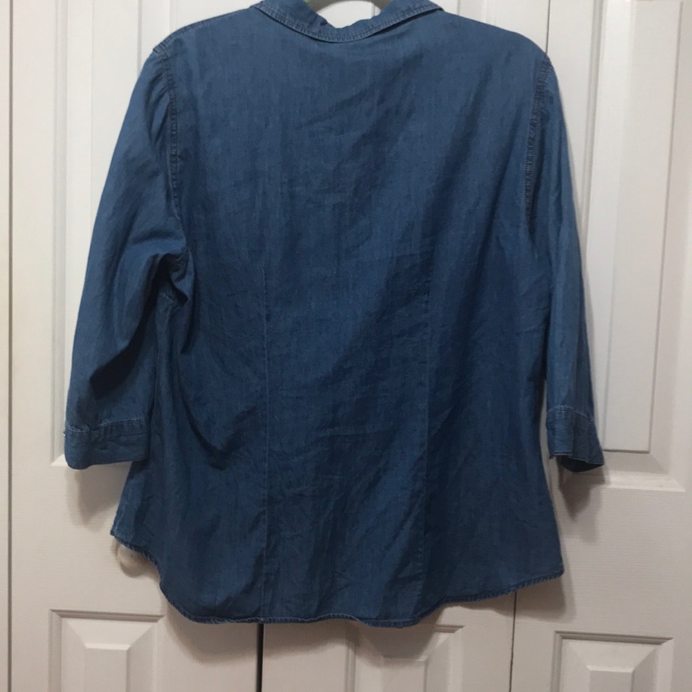 Basic Denim Button Down Shirt - image 7